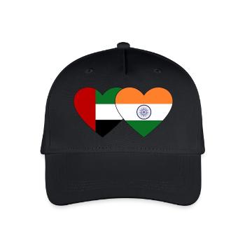 United Arab Emirates India Flag Heart - Organic Kids’ Baseball Cap - black - Front