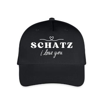 Schatz- I love you - Kinder Bio Basecap - Schwarz - Vorne