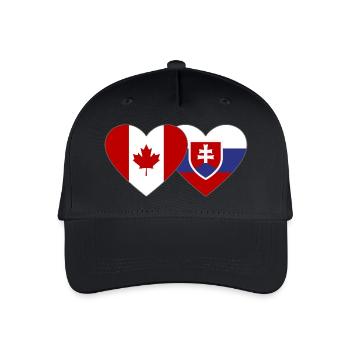 Kanada Slowakei Flagge Herz - Kinder Bio Basecap - Schwarz - Vorne