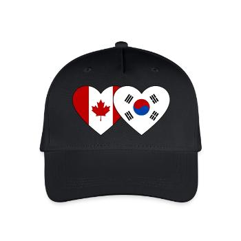 Kanada Südkorea Flagge Herz - Kinder Bio Basecap - Schwarz - Vorne