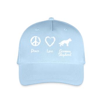 Peace Love German Shepherd - Kinder Bio Basecap - Hellblau - Vorne
