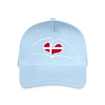 J’adore le Danemark - coeur mains - Casquette de baseball bio Enfant - bleu clair - Devant