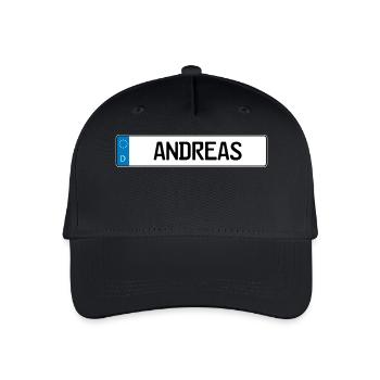 cadeau plaque Andreas - Casquette de baseball bio Enfant - noir - Devant