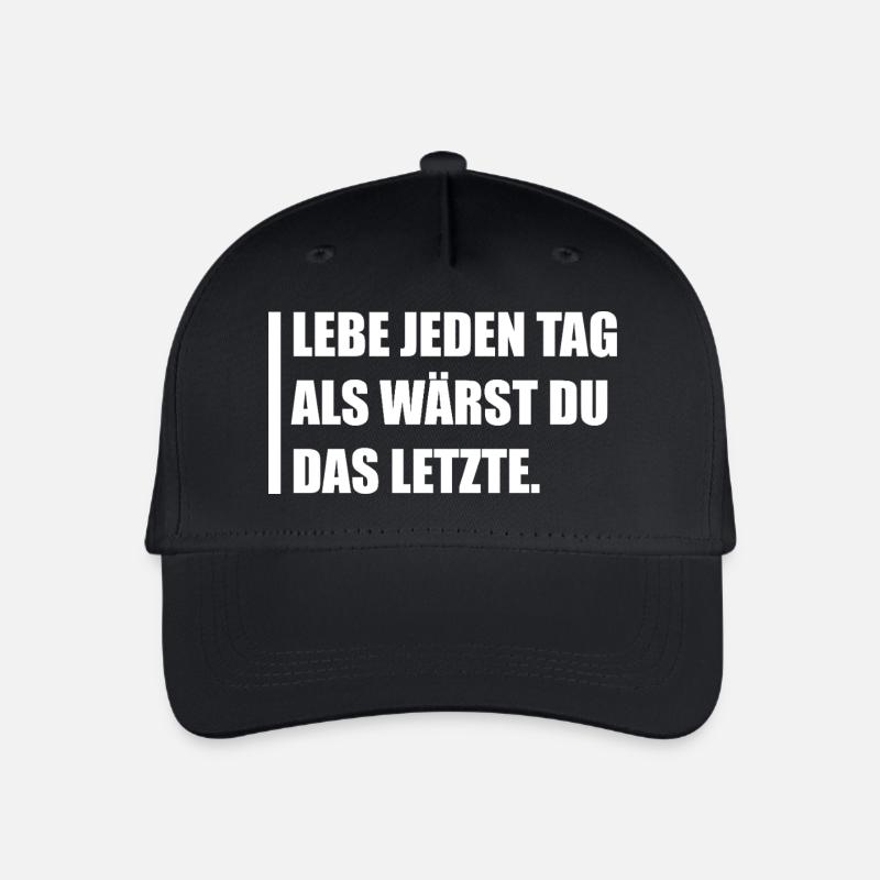Lebe jeden Tag als wärst du das letzte. - Kinder Bio Basecap - Schwarz