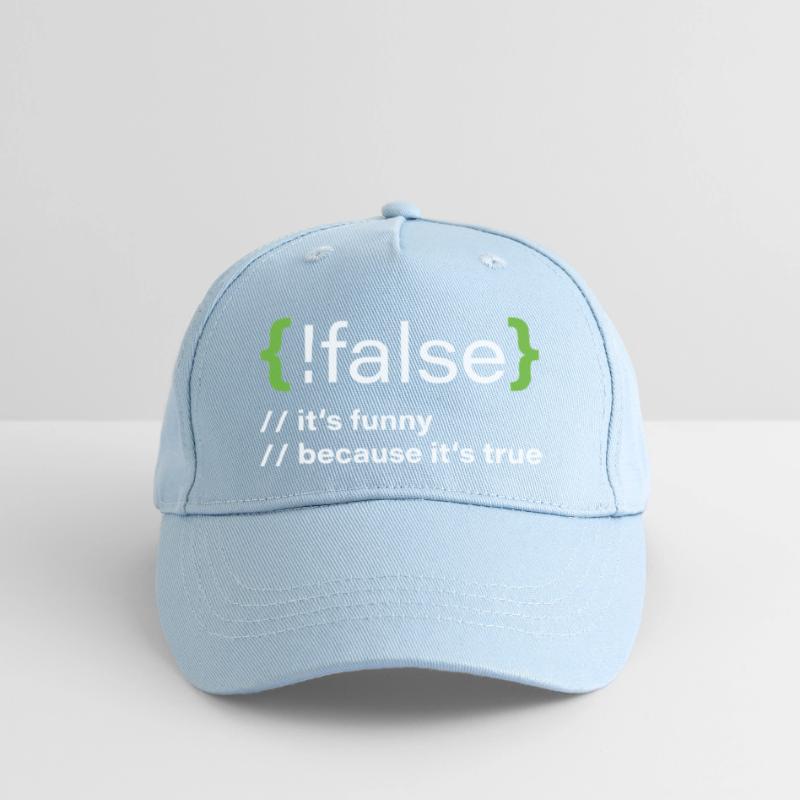 false – Funny programmer saying Organic Kids’ Baseball Cap