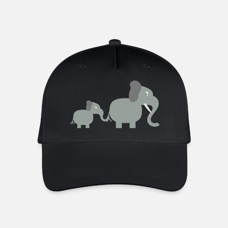 elephant and baby - Kinder Bio Basecap - Schwarz