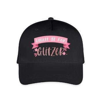 Ballett tanzen Glitzer Ballerina Tänzerin Geschenk - Kinder Bio Basecap - Schwarz - Vorne