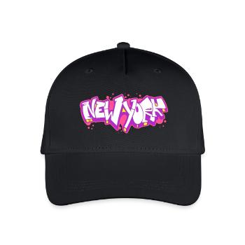 New York Horizontales Graffiti 2 - Kinder Bio Basecap - Schwarz - Vorne
