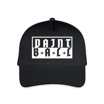 Transparentes weißes Paintball-Logo mit drei Sternen - Kinder Bio Basecap - Schwarz - Vorne