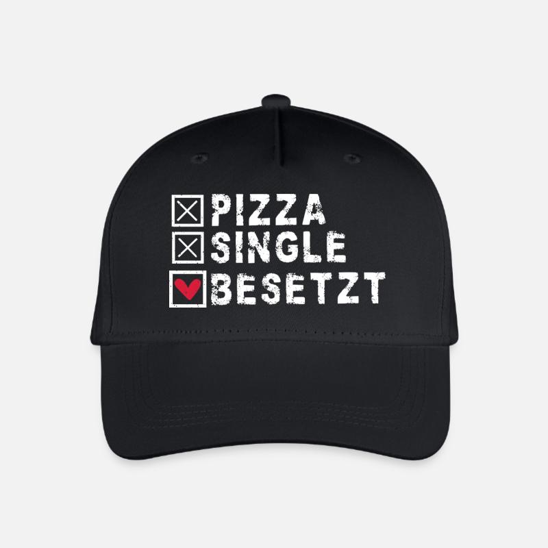 Pizza single besetzt - Kinder Bio Basecap - Schwarz