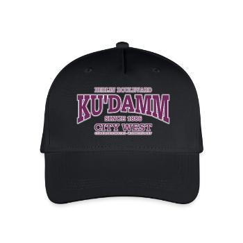 Berlin Ku'damm violett - Kinder Bio Basecap - Schwarz - Vorne