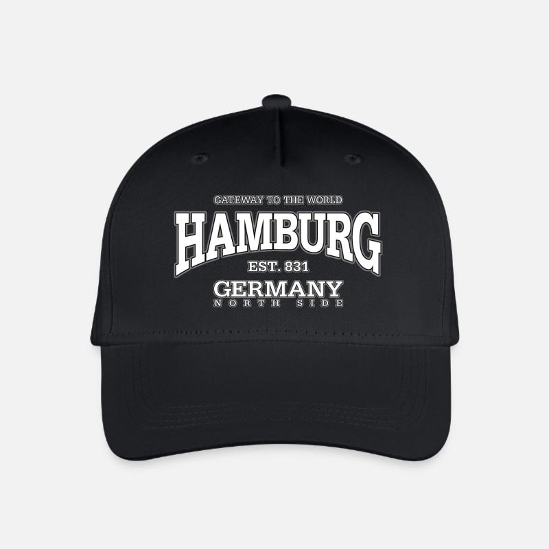 Hamburg (white) - Kinder Bio Basecap - Schwarz
