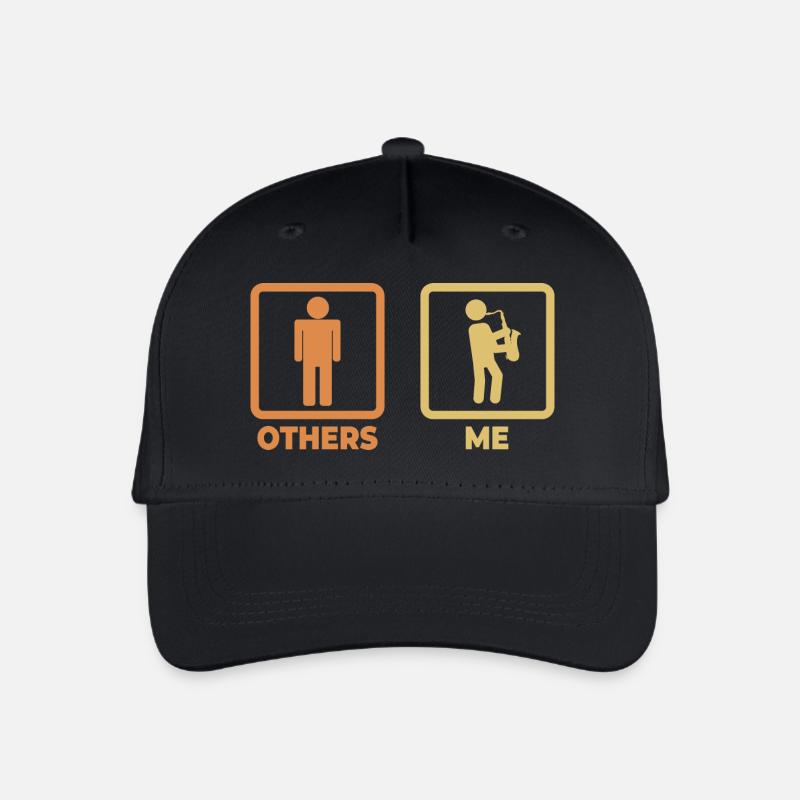 Funny Saxophone Line Figures - Organic Kids’ Baseball Cap - black