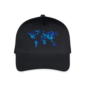 World Map Earth Planet Globe Continent Circle Point - Organic Kids’ Baseball Cap - black - Front