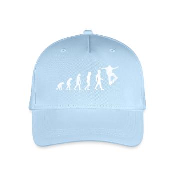Skateboarder Skater Longboard Geschenk Evolution - Kinder Bio Basecap - Hellblau - Vorne