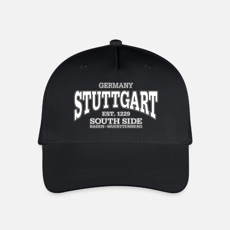 Stuttgart (white) - Kinder Bio Basecap - Schwarz