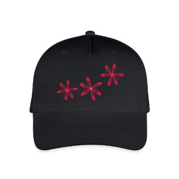 Red cosmos flower - Organic Kids’ Baseball Cap - black - Front