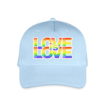 Rainbow Love Lettering - Organic Kids’ Baseball Cap - light blue - Front