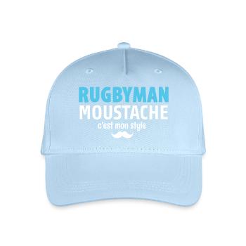 Rugby Moustache Style Statement - Casquette de baseball bio Enfant - bleu clair - Devant