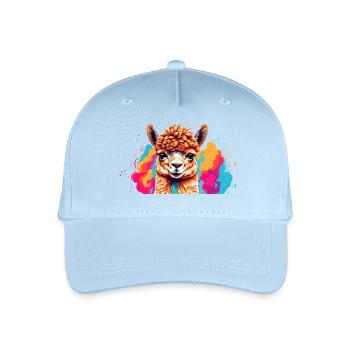 Llama Color Explosion - Organic Kids’ Baseball Cap - light blue - Front