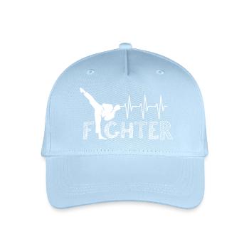 Puls Kick Kampfsport Herzschlag Symbol fighter - Kinder Bio Basecap - Hellblau - Vorne