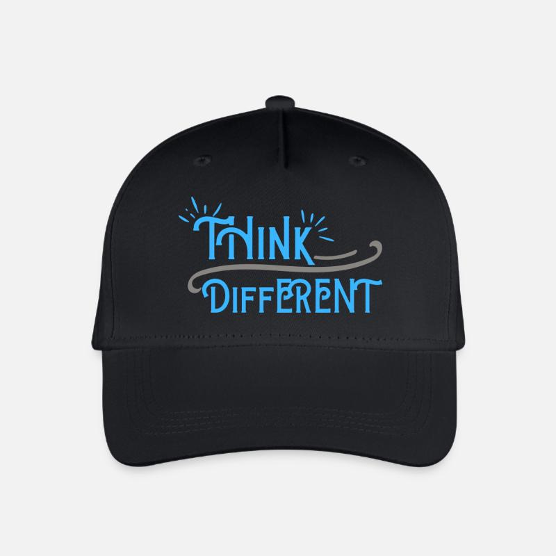 Think Differnet Blue Grey Design - Organic Kids’ Baseball Cap - black