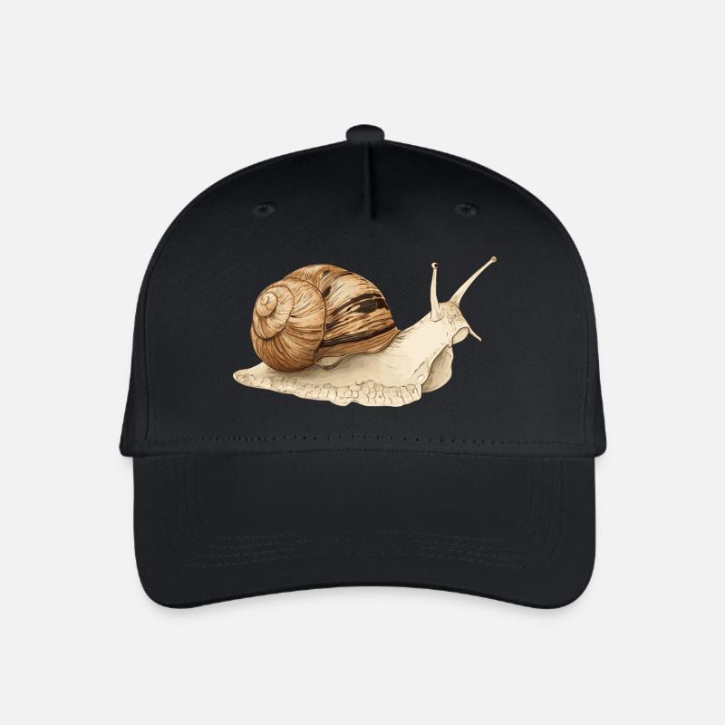 Schnecke - Kinder Bio Basecap - Schwarz