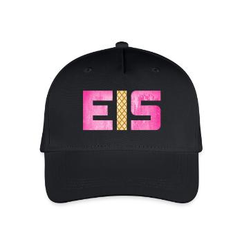Eis Waffel Eisdiele Eiscreme Eiskrem Sommer pink - Kinder Bio Basecap - Schwarz - Vorne