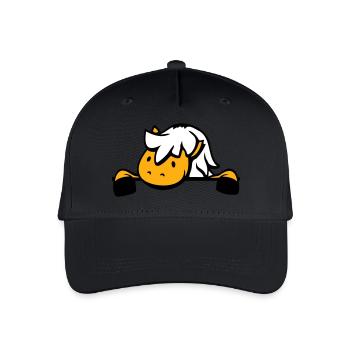 Cheval caché derrière la clôture mur d’écurie porte poney - Casquette de baseball bio Enfant - noir - Devant