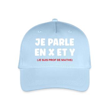 Je Parle en X et Y — Prof de Maths - Casquette de baseball bio Enfant - bleu clair - Devant