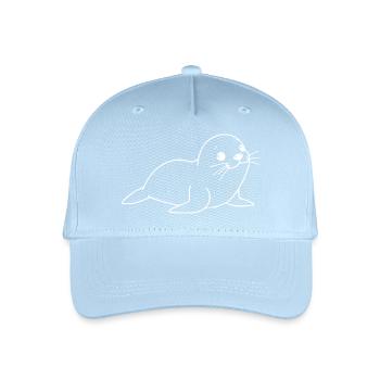 Robbe Seehund Robben Seehunde Norddeutschland - Kinder Bio Basecap - Hellblau - Vorne