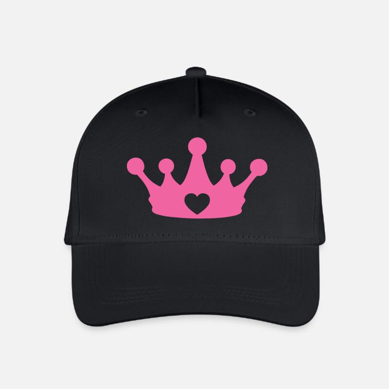 Pink princess heart crown - Organic Kids’ Baseball Cap - black
