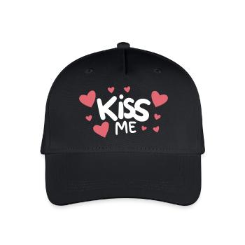 Kiss Me - Organic Kids’ Baseball Cap - black - Front