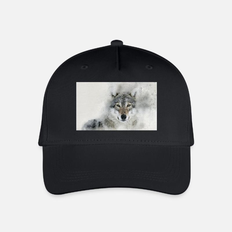 Wolf - Kinder Bio Basecap - Schwarz