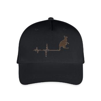 Geschenk Heartbeat Känguru - Kinder Bio Basecap - Schwarz - Vorne