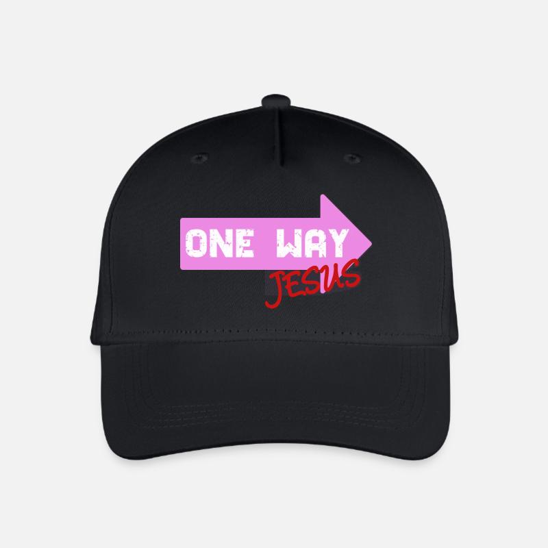 One Way Jesus Schriftzug als coole Geschenkidee - Kinder Bio Basecap - Schwarz