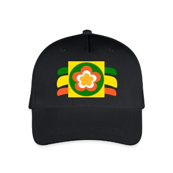 70s Flower Blossom - Organic Kids’ Baseball Cap - black - Front