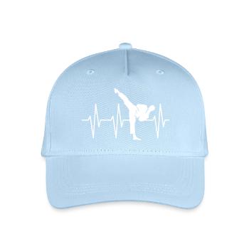 Puls Kick Kampfsport Herzschlag Karate Symbol icon - Kinder Bio Basecap - Hellblau - Vorne