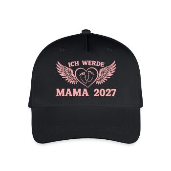 Ich werde Mama 2027 – Stolze werdende Mutter - Kinder Bio Basecap - Schwarz - Vorne
