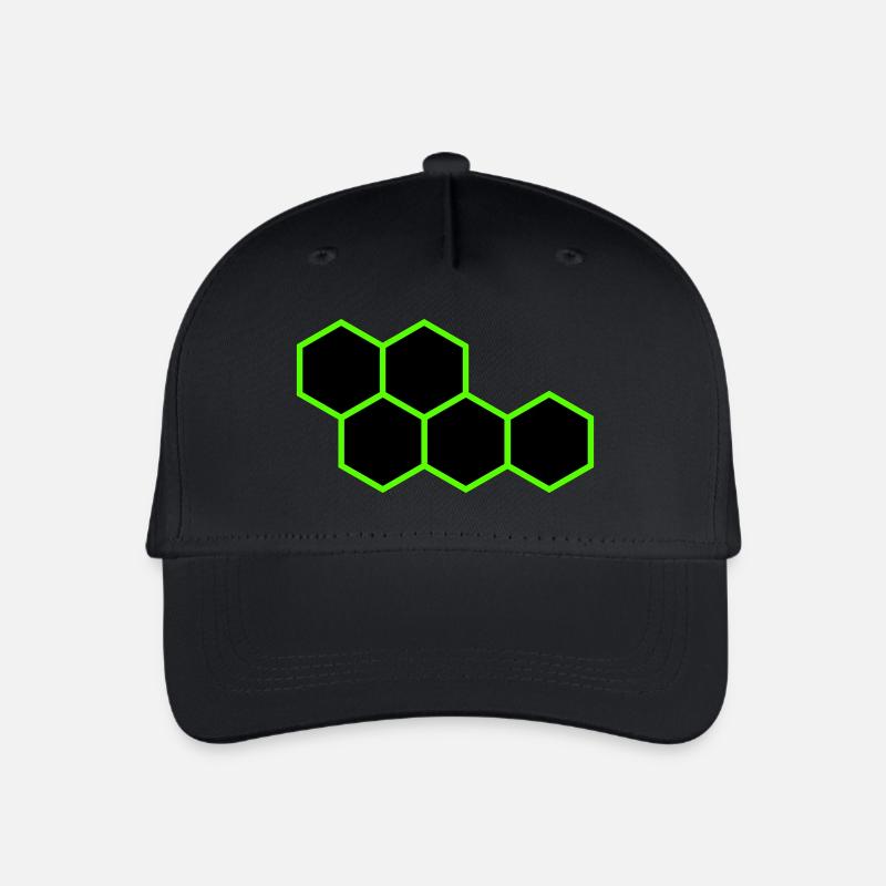 Hexagons - Organic Kids’ Baseball Cap - black
