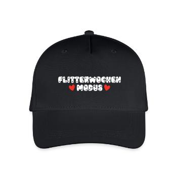 Flitterwochen Modus Hochzeitsreise Reise Hochzeit - Kinder Bio Basecap - Schwarz - Vorne