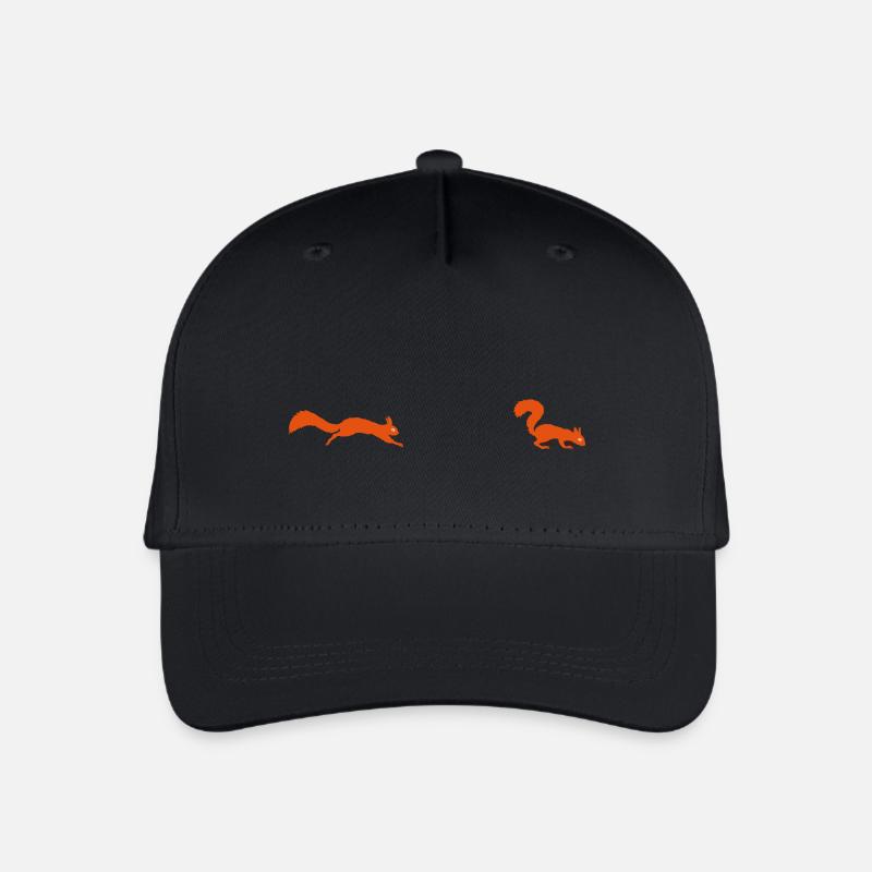 Eichhörnchen springt - Kinder Bio Basecap - Schwarz