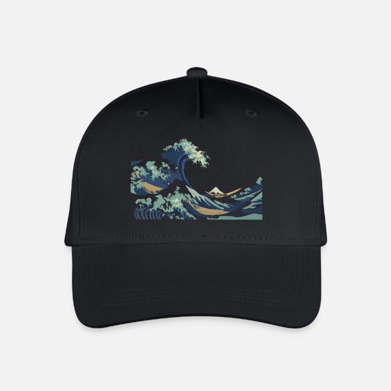 Japan Hokusai Große Welle - Kinder Bio Basecap - Schwarz