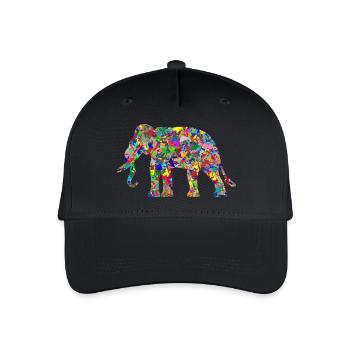 Elefant - Kinder Bio Basecap - Schwarz - Vorne