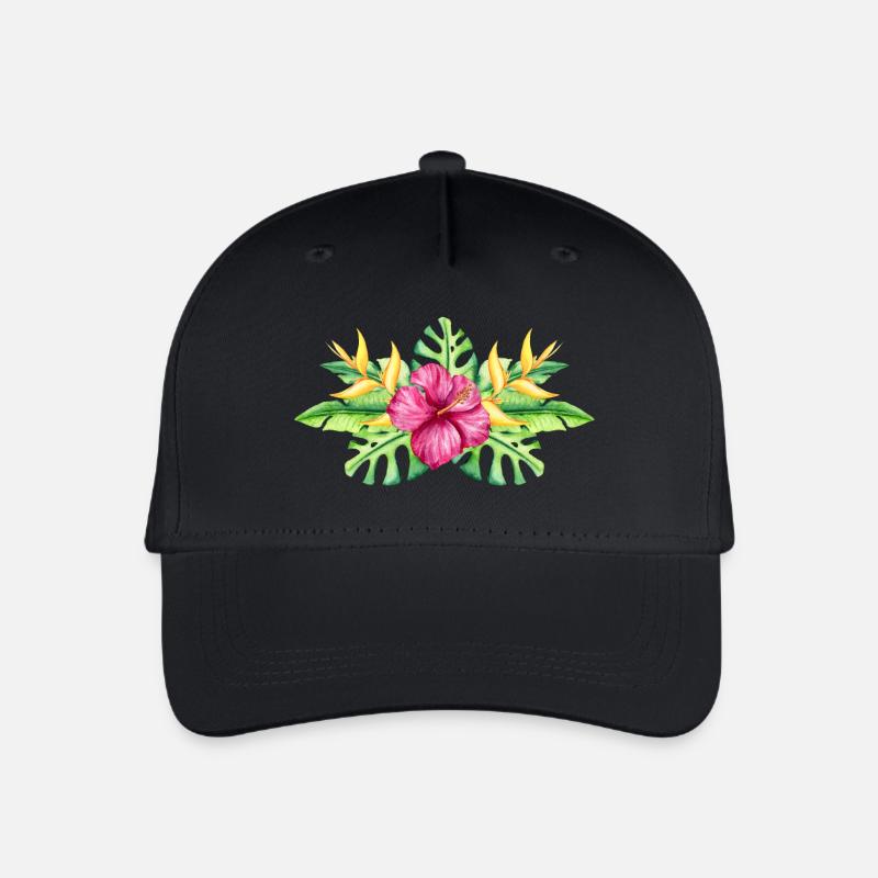 Floraison tropicale colorée - Casquette de baseball bio Enfant - noir