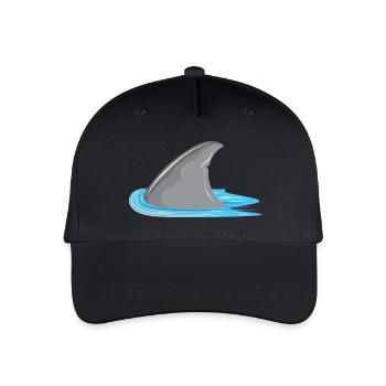 Shark in sight! Shark fin in the sea - Organic Kids’ Baseball Cap - black - Front