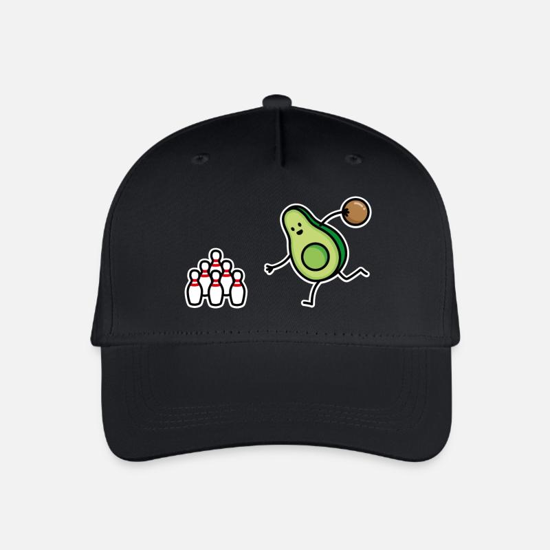 Funny avocado bowling, bowler, bowling, bowler - Organic Kids’ Baseball Cap - black