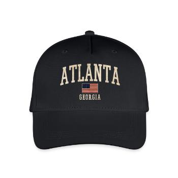 Atlanta Georgia Retro Flag Tee - Kinder Bio Basecap - Schwarz - Vorne