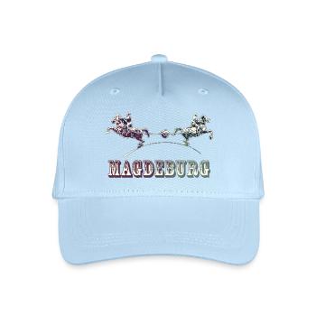 Magdeburg | Otto von Guerickes Halbkugelexperiment - Kinder Bio Basecap - Hellblau - Vorne