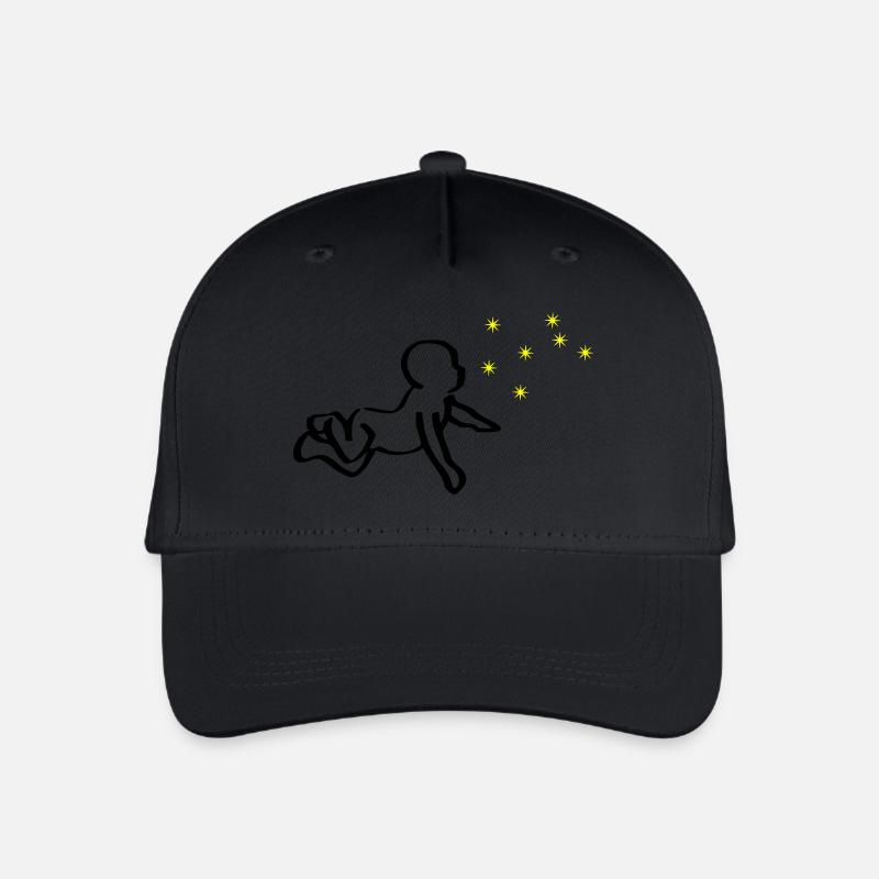 Renaissance Baby Schwarz Phoenix Gelb - Kinder Bio Basecap - Schwarz